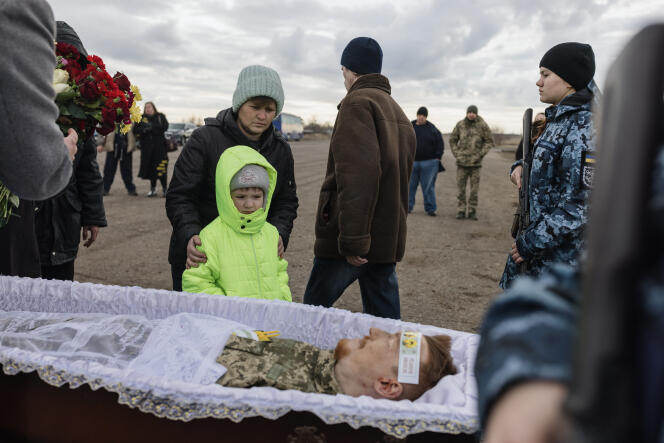 A funeral in the Donetsk region of Odesa, Ukraine, February 4, 2024.