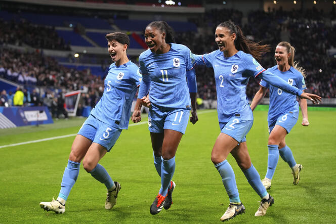 Kadidiatou Diani a inscrit le premier but des Bleues contre l’Allemagne, en demi-finale de Ligue des nations féminine, vendredi 23 février à Décines-Charpieu (Rhône).