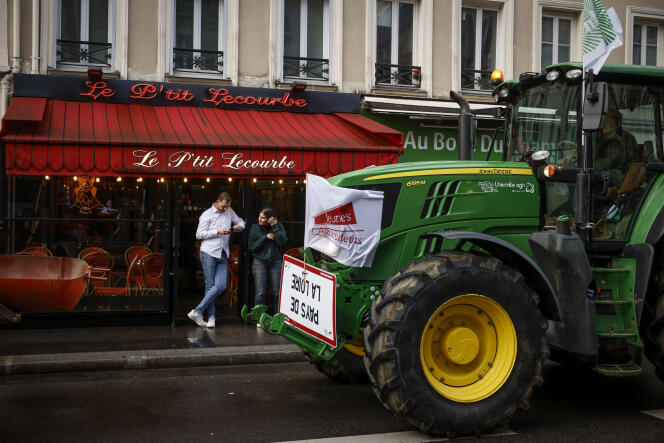 Durante una manifestación de agricultores en París, el 23 de febrero de 2024.