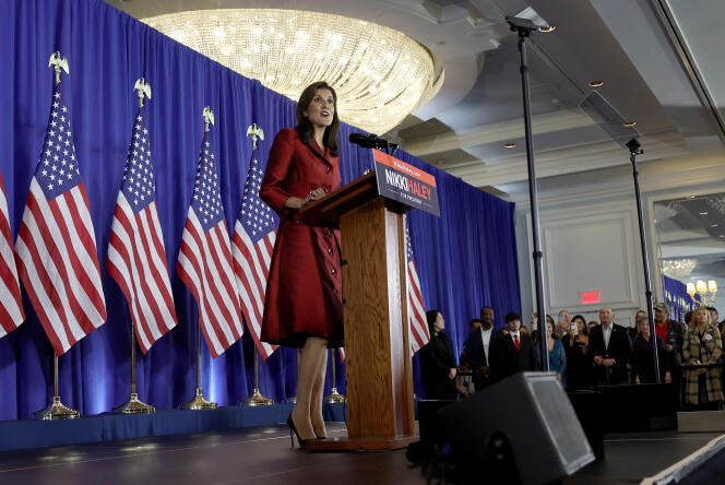 Nikki Haley, candidata de las primarias del Partido Republicano, en Charleston, Carolina del Sur, 24 de febrero de 2024.