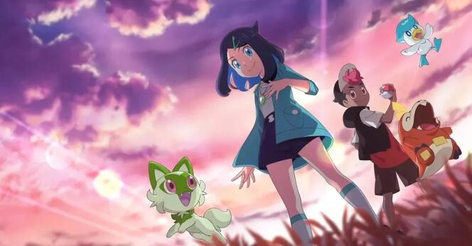 Liko et son chat Poussacha, dans la série « Pokémon. Les Horizons ».