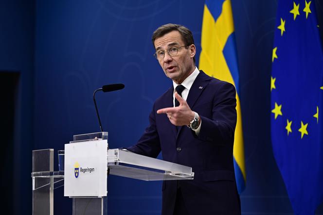 Ο Σουηδός πρωθυπουργός Ulf Kristersson στις 26 Φεβρουαρίου 2024 στη Στοκχόλμη.