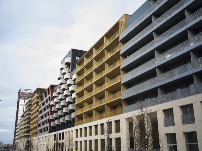 Edificios de la villa olímpica de Saint-Denis (Seine-Saint-Denis), 25 de enero de 2024.