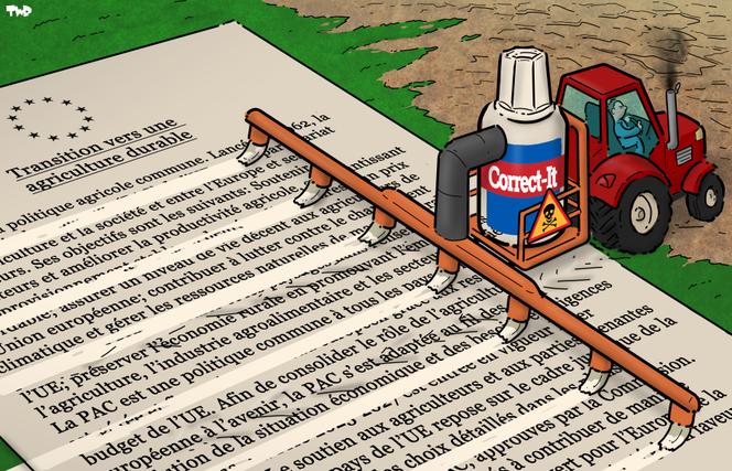 Dessin paru en « une » du « Monde » daté du 28 février, signé par le dessinateur néerlandais Tjeerd Royaards
