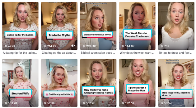 Screenshot of the TikTok account of 'tradwife' Estee Williams, followed by 150,000 people.