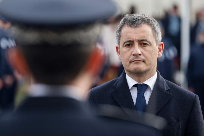 El Ministro del Interior, Gérald Darmanin, en Cannes-Ecluse, en el sur de París, el 28 de febrero de 2024.