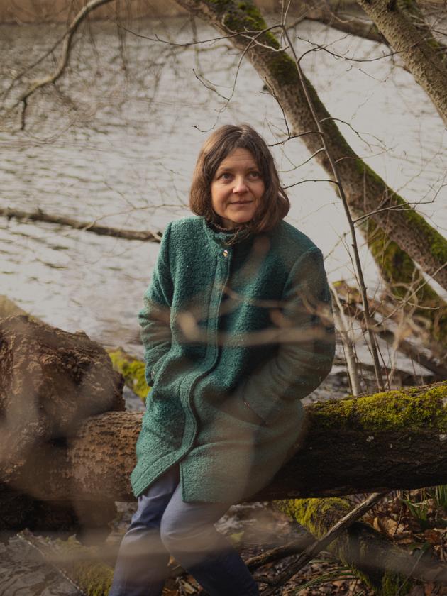 Suzanne Husky on the banks of Braque pond on February 11, 2024.
