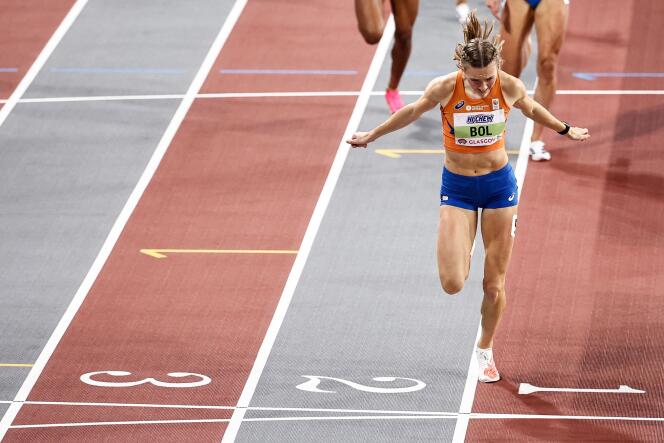 La holandesa Femke Bol gana los 400 metros en el Campeonato Mundial de Atletismo en pista cubierta en Glasgow (Escocia), el 2 de marzo de 2024.