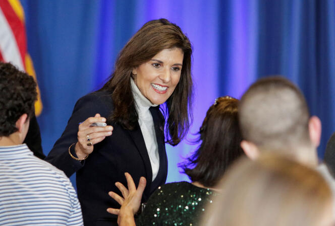 Republican presidential candidate Nikki Haley at a campaign rally on March 3, 2024 in Portland, Maine.
