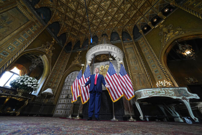Republican presidential candidate former President Donald Trump speaks at his Mar-a-Lago estate, Monday, March 4, 2024, in Palm Beach, Florida.