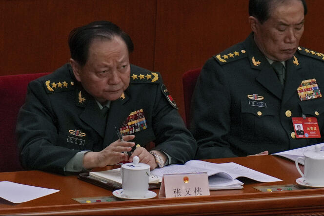 General Zhang Yuxia, vice chairman of China's Central Military Commission, during the opening session of the National People's Congress in Beijing on March 5, 2024.