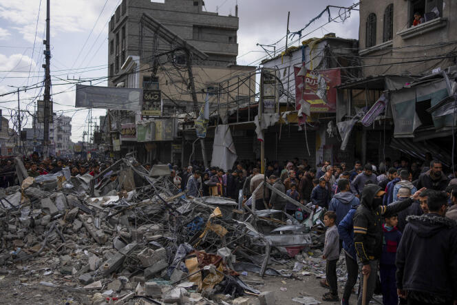 After an Israeli strike in Rafah, Gaza Strip, Monday, March 4, 2024.