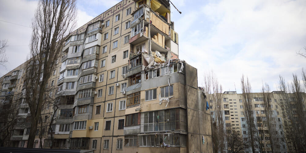 Un des bâtiments visés à Odessa par les missiles russes, le 6 mars 2024, selon une image diffusée par les services présidentiels ukrainiens.