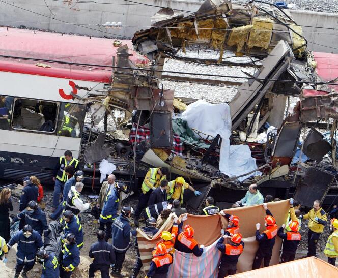 Rescue operations after the bombings at Madrid's Atocha station on March 11, 2004.