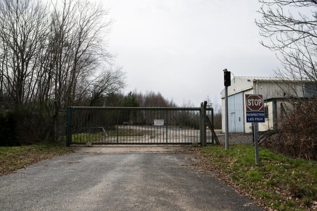 The entrance to the former Bourneix gold mine at Le Chalard (western France), February 15, 2024.