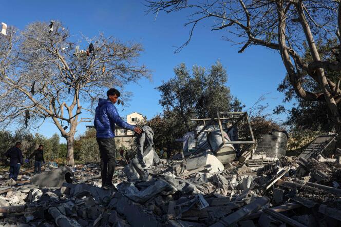 On March 11, 2024, an Israeli bomb destroyed a house in Rafah, south of the Gaza Strip.