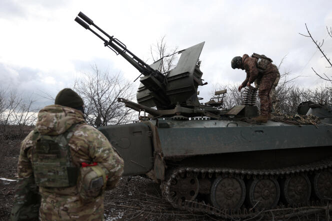 Forces antiaériennes ukrainiennes, dans la région de Donetsk (Ukraine), le 20 février 2024.
