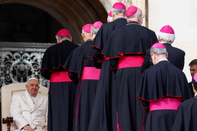 Le pape François lors d’une audience générale à Saint Pierre, au Vatican, le 13 mars 2024.