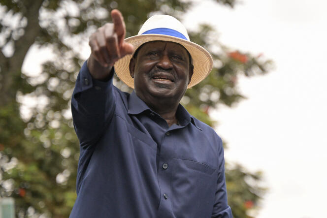 Le leader de l’opposition kényane, Raila Odinga, s’adresse à ses partisans à Nairobi, le 26 juillet 2023.