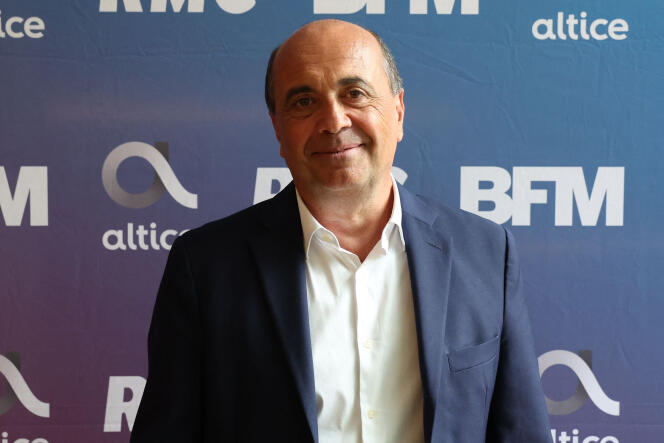Le directeur général adjoint français d’Altice Média, Hervé Beroud, à Paris, le 31 août 2023. 