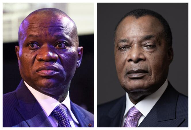 A la izquierda, el presidente de transición gabonés, Brice Oligui Nguema.  A la derecha, el presidente congoleño, Denis Sassou Nguesso.