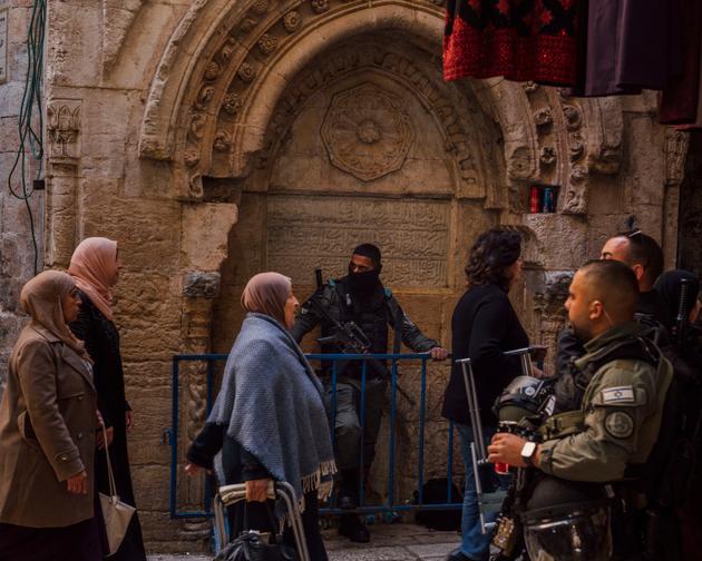 Israeli police officers control entry to the Al-Aqsa Mosque, East Jerusalem, March 15, 2024.