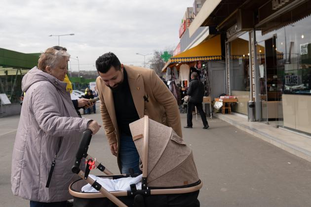  Valentin Florea, Alliance for the Union of Romanians candidate, in Bucharest, March 10, 2024.