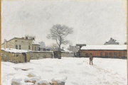 'Sous la Neige, Cour de Ferme à Marly-le-Roi,' ('Under Snow: Farmyard at Marly-le-Roi,' 1876), by Alfred Sisley.