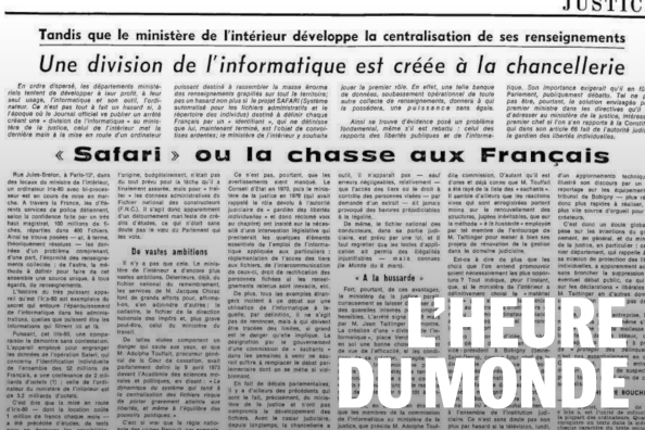 Fac-similé de l’article du « Monde » daté du 21 mars 1974 sur « Safari »