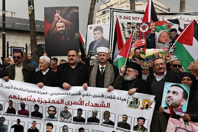 Während Einer Demonstration Zur Unterstützung Palästinensischer Gefangener - Darunter Marwan Barghouti - In Ramallah, Westjordanland, 27. Februar 2024. 