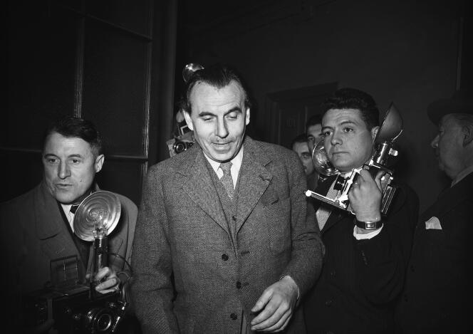 Louis-Ferdinand Céline, lors de son procès, à Paris, en février 1950.