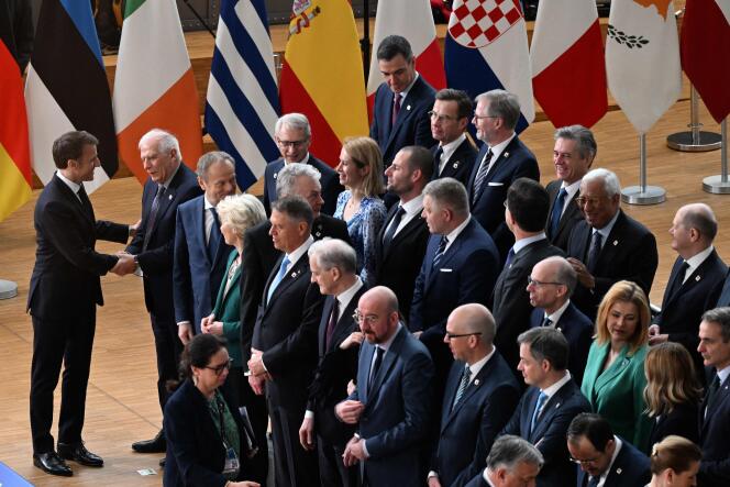 Before a family photo of members of the European Council in Brussels, March 22, 2024.