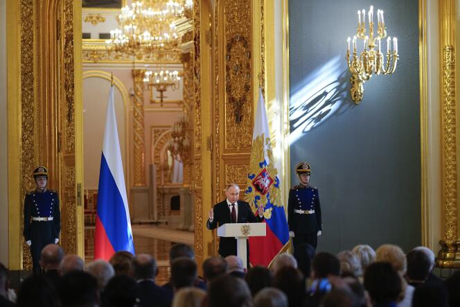 Le président russe, Vladimir Poutine, le 20 mars, à Moscou.