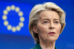 La présidente de la Commission européenne, Ursula von der Leyen, à Bruxelles, le 22 mars 2024. 