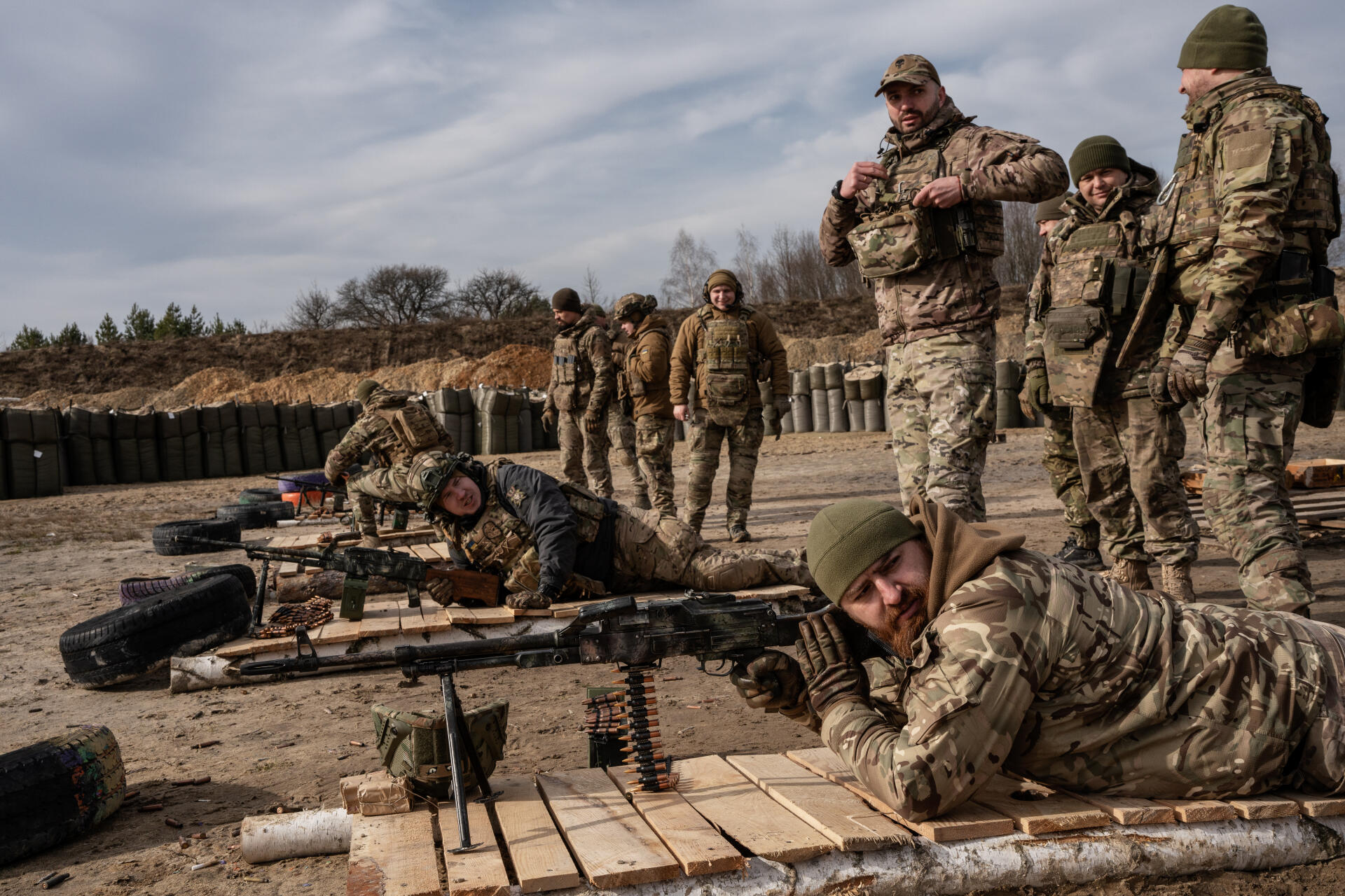 La brigade Liout s’exerce au tir dans le centre de l’Ukraine, le 27 février 2024. 