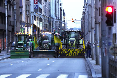 Lors d’une manifestation d’agriculteurs, à Bruxelles, le 26 mars 2024.