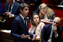 Le premier ministre, Gabriel Attal, lors d’une séance de questions au gouvernement à l’Assemblée nationale, à Paris, le 26 mars 2024. 