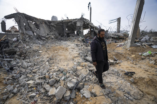 Une maison détruite par l’armée israélienne à Rafah, dans le sud de la bande de Gaza, le 26 mars 2024.