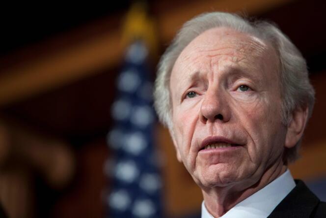 Then US senator Joe Lieberman speaks during a press conference about their report on the Benghazi consulate attack, on Capitol Hill in Washington, DC, on December 31, 2012.