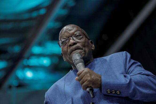 Former South African president Jacob Zuma at a conference in Phillipi, near Cape Town, on March 10, 2024.