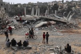 Après un bombardement israélien à Rafah, le 29 mars 2024.