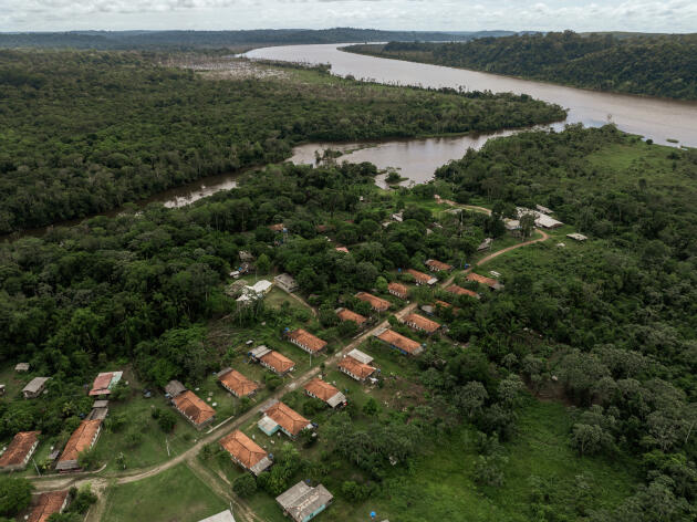 A comunidade de São Francisco de Iratapuru, às margens do Rio Iratapuru, no estado do Amapá (Brasil), 31 de janeiro de 2024.