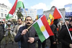 Un rassemblement de la communauté kurde, à Bruxelles, le 25 mars 2024.