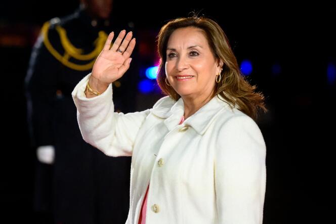 Présidente par intérim du Pérou, Dina Boluarte, le 16 novembre 2023, à San Francisco, aux États-Unis. 