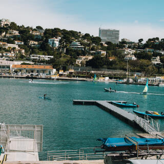 Marseille, le 27 mars 2024. Visite de la Marina qui accueillera entre autre les epreuves olympiques de voiles pour les prochians Jeux.