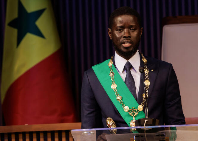 Le président sénégalais, Bassirou Diomaye Faye, lors de son investiture, à Dakar, le 2 avril 2024.