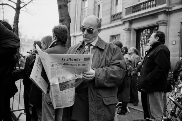 La une du « Monde » annonçant la mort de François Mitterrand, le 8 janvier 1996.