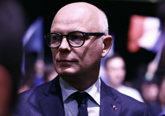 El ex primer ministro Edouard Philippe, durante el lanzamiento de la campaña política del grupo Renew Europe para las elecciones europeas, en Lille, el 9 de marzo de 2024.
