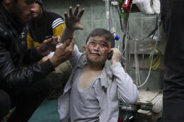Palestinians wounded in the Israeli bombardment are brought to a hospital in Rafah, Gaza Strip. Sunday, March 24, 2024. (AP Photo/Hatem Ali)