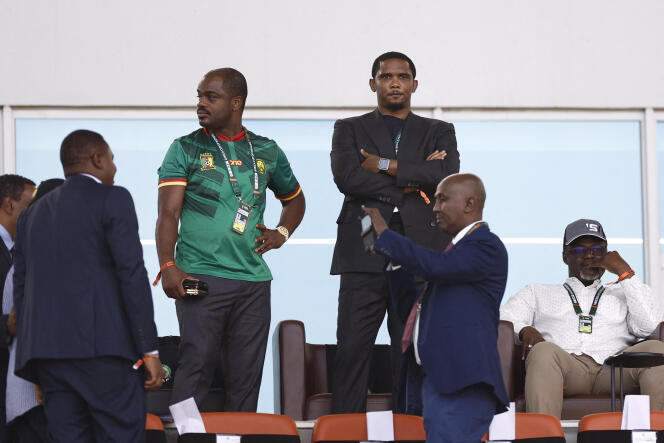 Le président de la Fédération camerounaise de football (Fecafoot) durant la Coupe d’Afrique des nations (CAN) à Bouaké, en Côte d’Ivoire, le 23 janvier 2024.